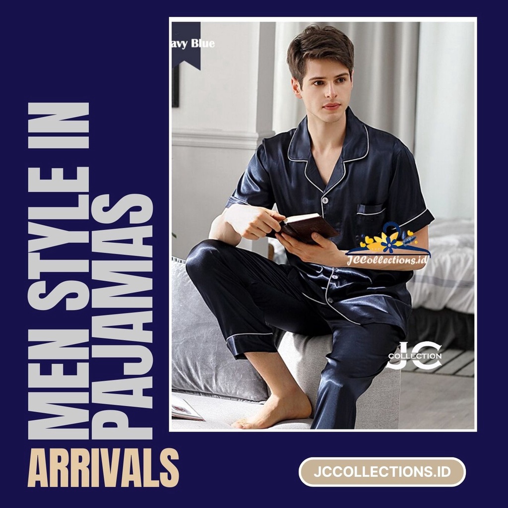 ✨Original✨ Baju Tidur Piyama Pria Jumbo CP - Piyama Satin Jumbo / Pajamas Big Size - JCCollections s