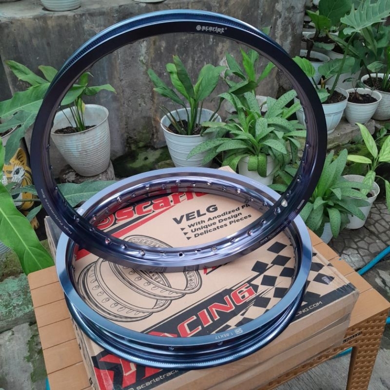 Velg veleg Scarlet velg ruji scarlet racing titan uk 160 - 185 ring 17 velg aluminium aloy Scarlet r