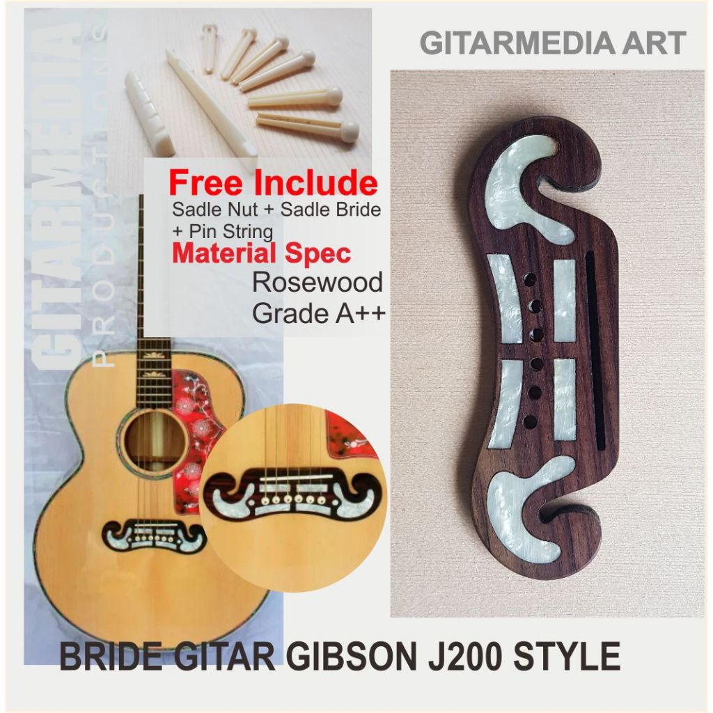 Bridge gibson j200 akustik - jembatan gitar akustik j200 gibson