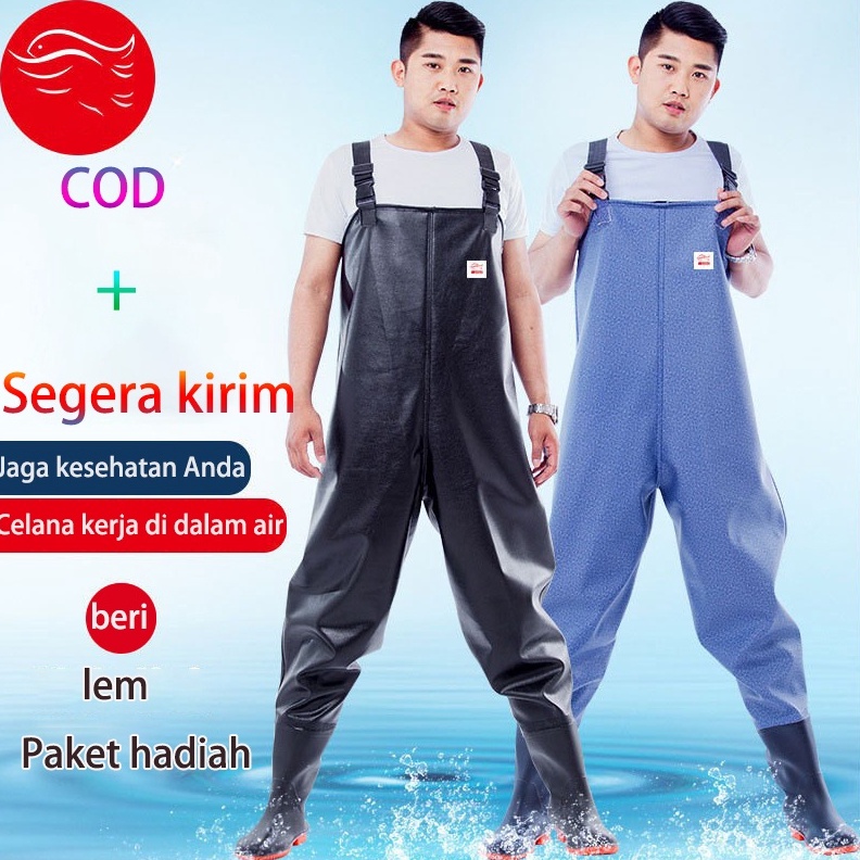✨Original✨ Sepatu Karet Bot Air Celana Wader Hujan Jumpsuit Celana Safety Petani Seluruh Set / Sepat