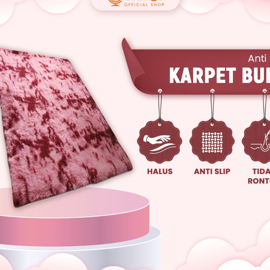 modelTipe ERX186 Orange Official Shop Karpet bulu rasfur tebal ukuran 90cmx150cm Karpet bulu tebal a