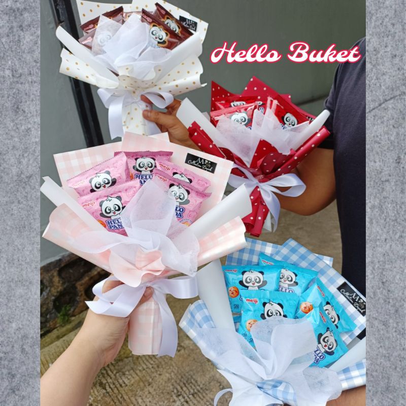 BUKET SNACK HELLO PANDA / BUKET COKLAT/ BUKET MAKANAN