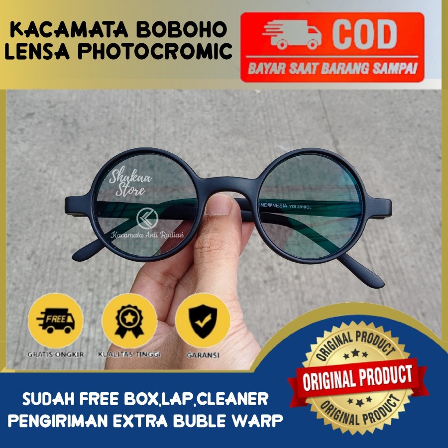 kacamata bulat retro/kacamata boboho/frame bulat/frame jhon lenon bulat