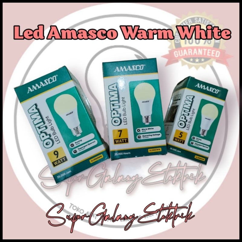 Lampu Led Amasco Cahaya Warm White/ Led Amasco Warm White/Led Amasco/Bohlam Lampu
