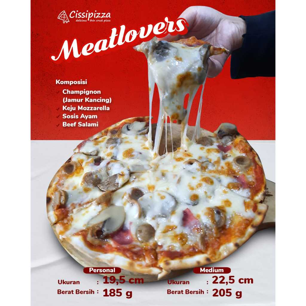 

Pizza frozenfood personal cissipizza handtossed / pizza mutifood halal