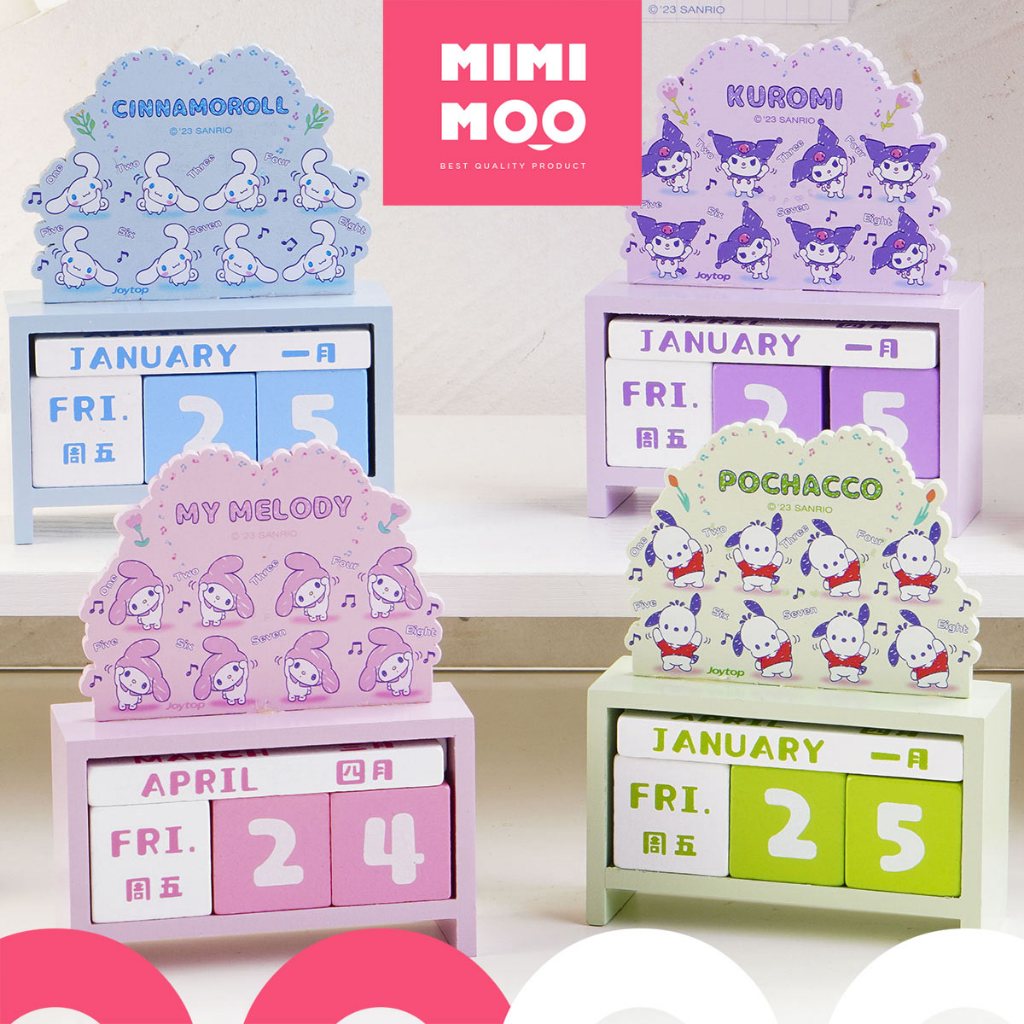 

MIMIMOO Kalender Kayu Karakter Sanrio Cinnamoroll Kuromi My Melody