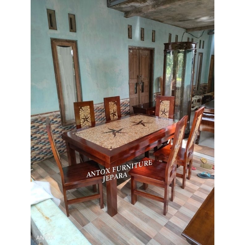 meja makan jati meja makan minimalis koin furniture Jepara