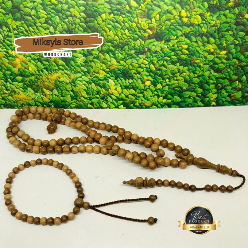 Tasbih dan Gelang Kayu Bidara Madinah Asli Original Size 6-8mm
