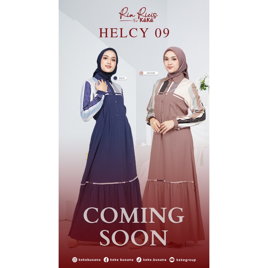 GAMIS RAYON PREMIUM BY KEKE COLLECTION HELCY 09 / NAVY / ASH ROSE