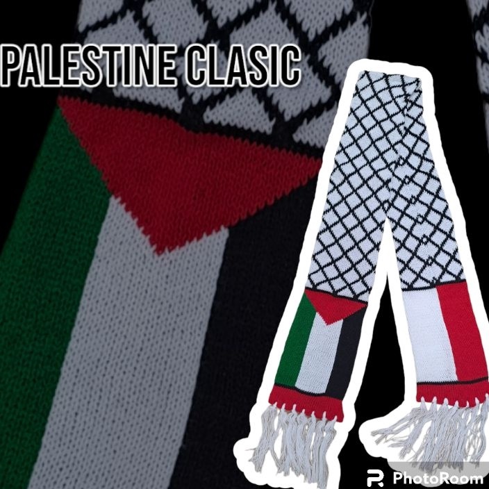 GNBH1055 ORIGINAL% Syal Palestina Bahan Wool