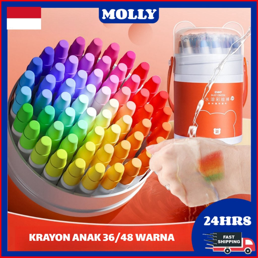 

【COD】36/48 Color Crayon For Kids Lukisan Mewarnai Tidak Beracun yang Dapat Dicuci Seni Gambar Pastel Minyak Crayon Tidak Kotor Ditangan Washable