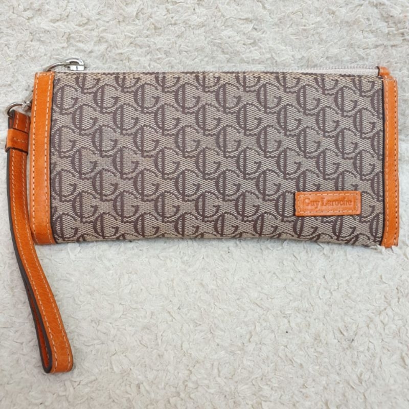 Dompet Guy Laroche Wanita Kanvas Mix Kulit Asli