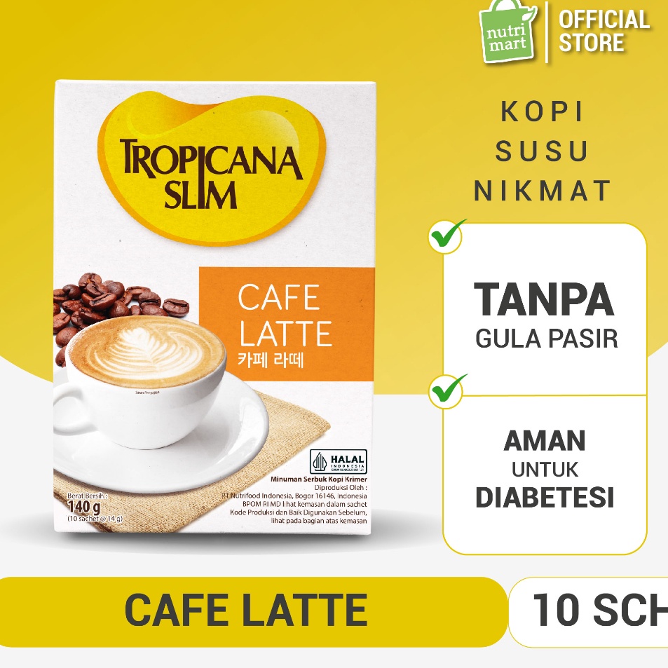 

JYML1928 [PROMO SALE!!!] Tropicana Slim Cafe Latte 10 Sachet 14gr - Kopi Susu Nikmat Tanpa Gula Pasir