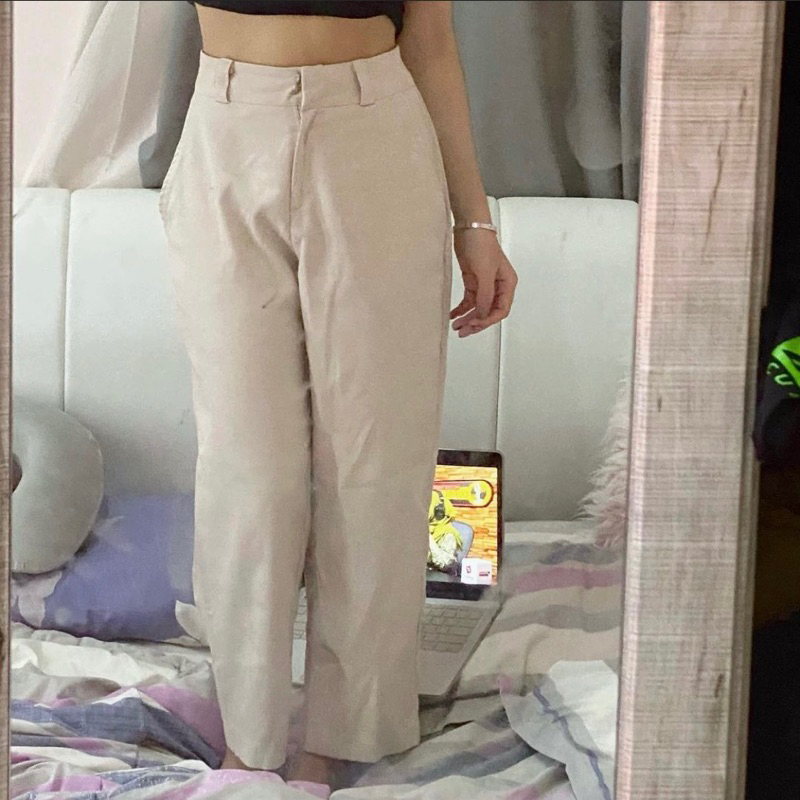 cream wide pants