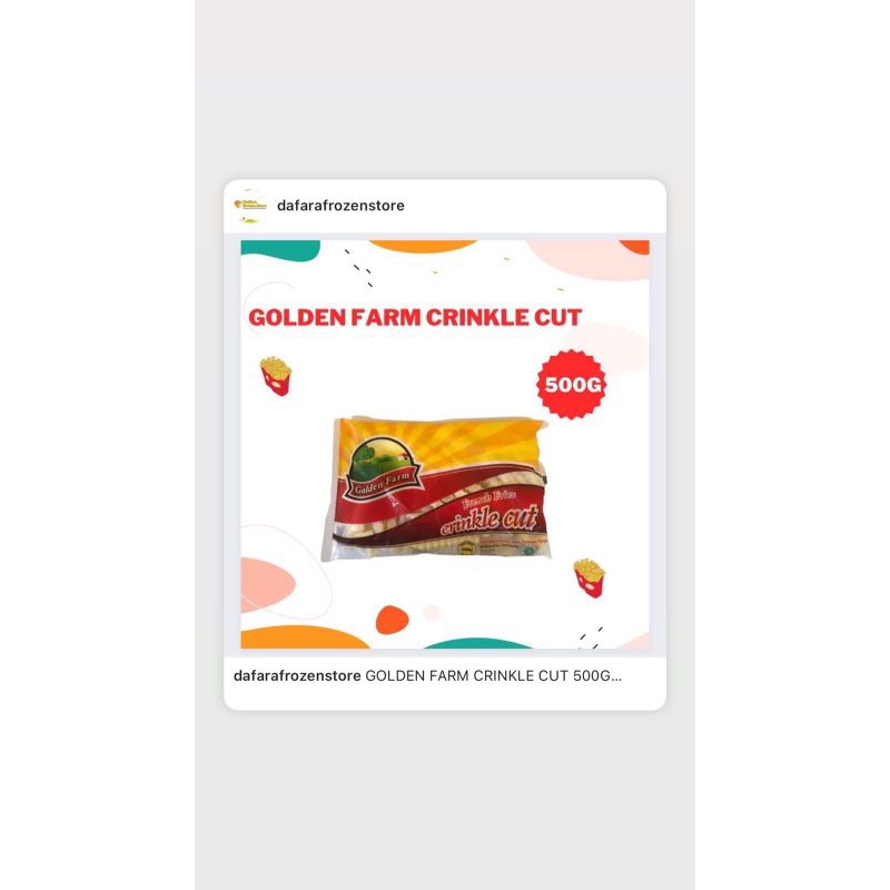 

golden farm coated, golden farm crinkle cut, golden farm shoestring 500gr