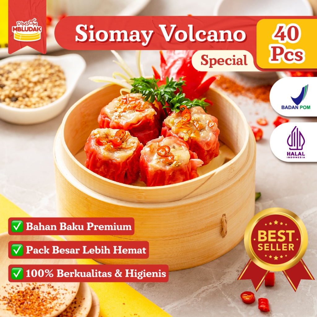 

Dimsum Mbludak Siomay Volcano Frozen Dimsum Halal 40 Pcs