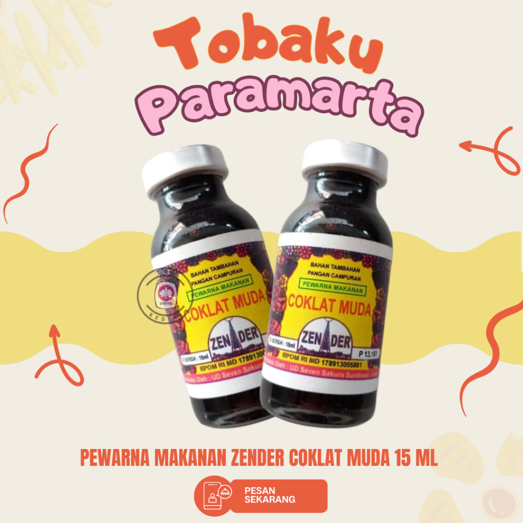 

PEWARNA MAKANAN ZENDER COKLAT MUDA 15 ML / PEWARNA MAKANAN ZENDER