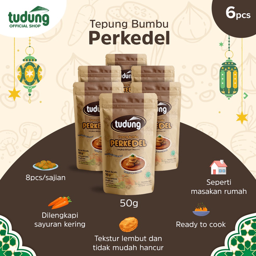 

B@ru Tudung Tepung Bumbu Perkedel 50g Bundling isi 6 Promo Semangat