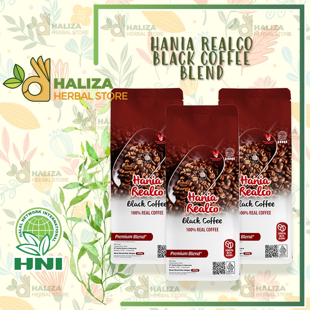 

Asli Terbuat Dari 100% Biji Kopi Arabica Dan Robusta || Hania Realco Black Coffee Premium Blend HNI-HPAI