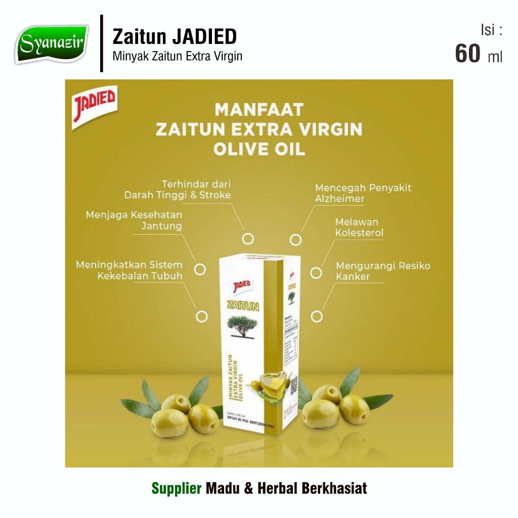 

JADIED Zaitun 60 ml Minyak Zaitun Extra Virgin Olive Oil