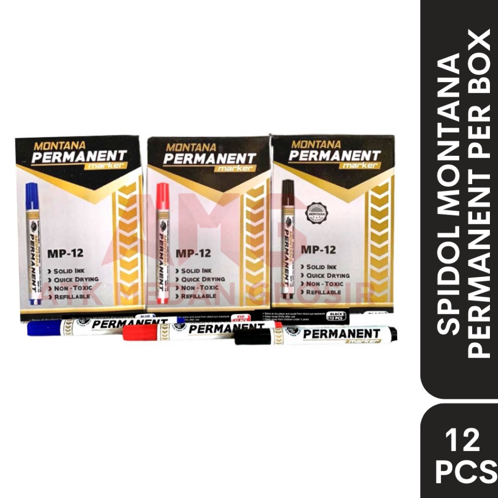 

3l Baru SPIDOL MONTANA MP-12 PERMANENT PER BOX ISI 12PCS Murah Meriah