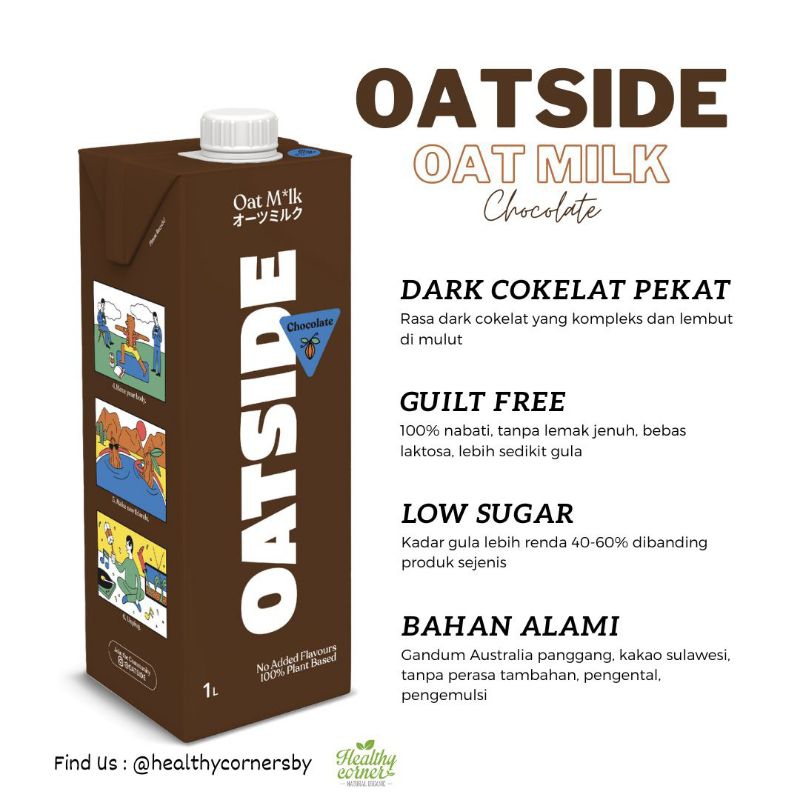 

Oatside Milk 1liter ecer /barista blend/hazelnut/cokelat