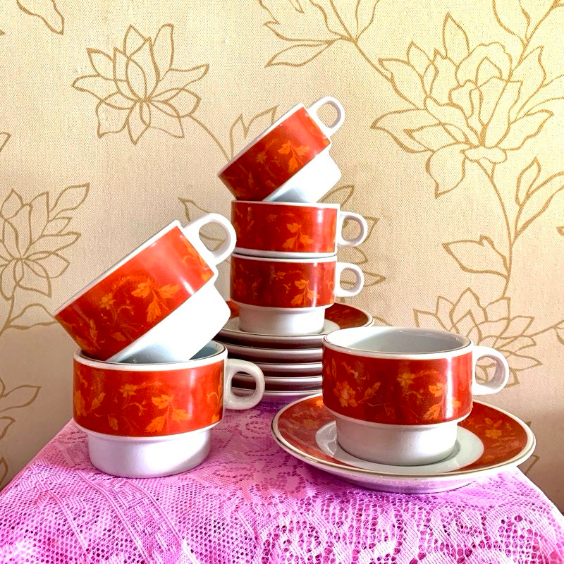 Sango - Cangkir Kopi Set Sango 6 Pcs Red - Cangkir Teh Set