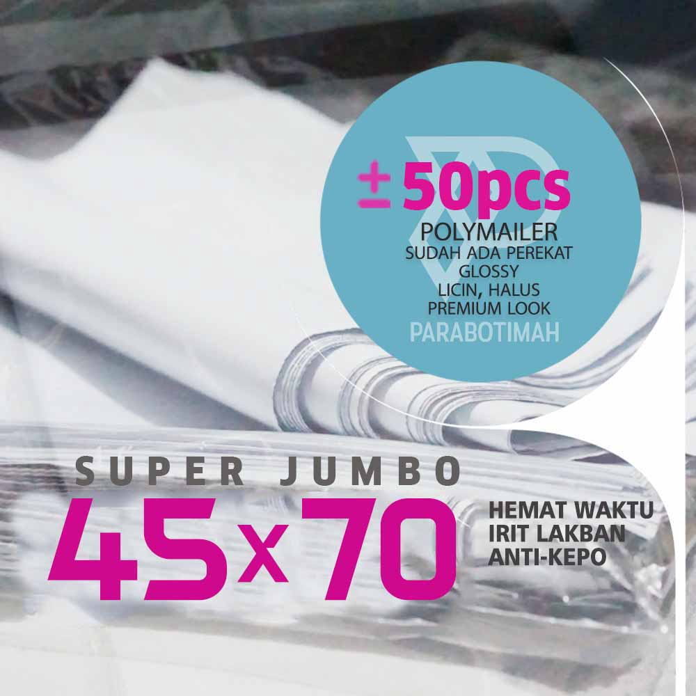 

DISKON BRANDS FESTIVAL Polymailer JUMBO 45x70 45x60 plastik packing besar PAHE 50 LBR murah ready BDG buruan