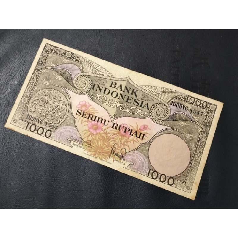 1000 RUPIAH BUNGA TH 1959 UANG KUNO