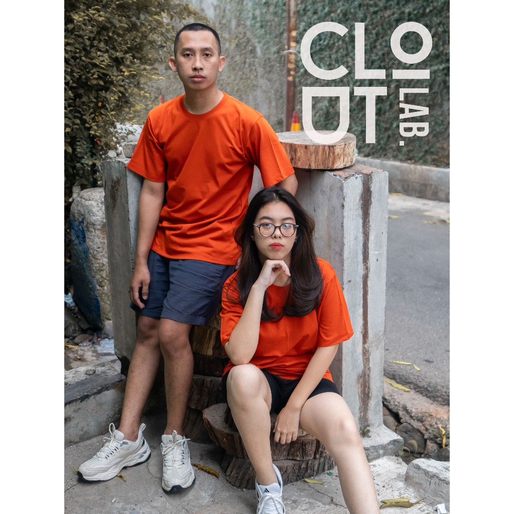 Clout Lab Kaos Polos 24S Baju Atasan Wanita Pria T-shirt Merah Bata