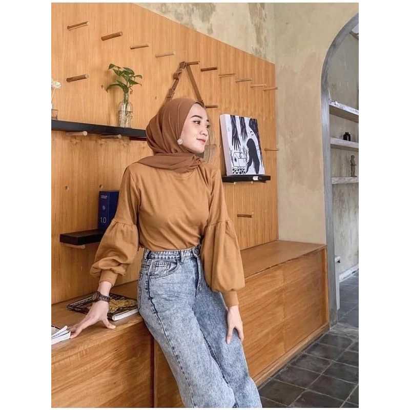 Kaos RIB Rajut Lengan Balon / Kaos RIB Premium Soft