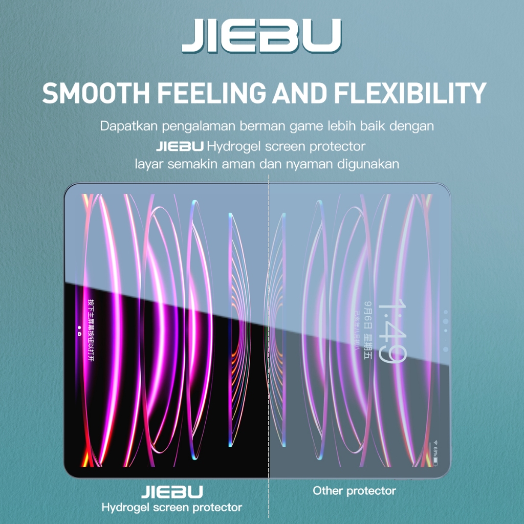 ✨Jiebu Tablet Hydrogel Buy 1 Get 1 Semua Tipe Apple iPad/XIAOMI MINI PAD SAMSUNG TAB/Tablet Hd Hydrogel Flex Screen Protector Anti Glare/Gores Hydrogel For Ipad