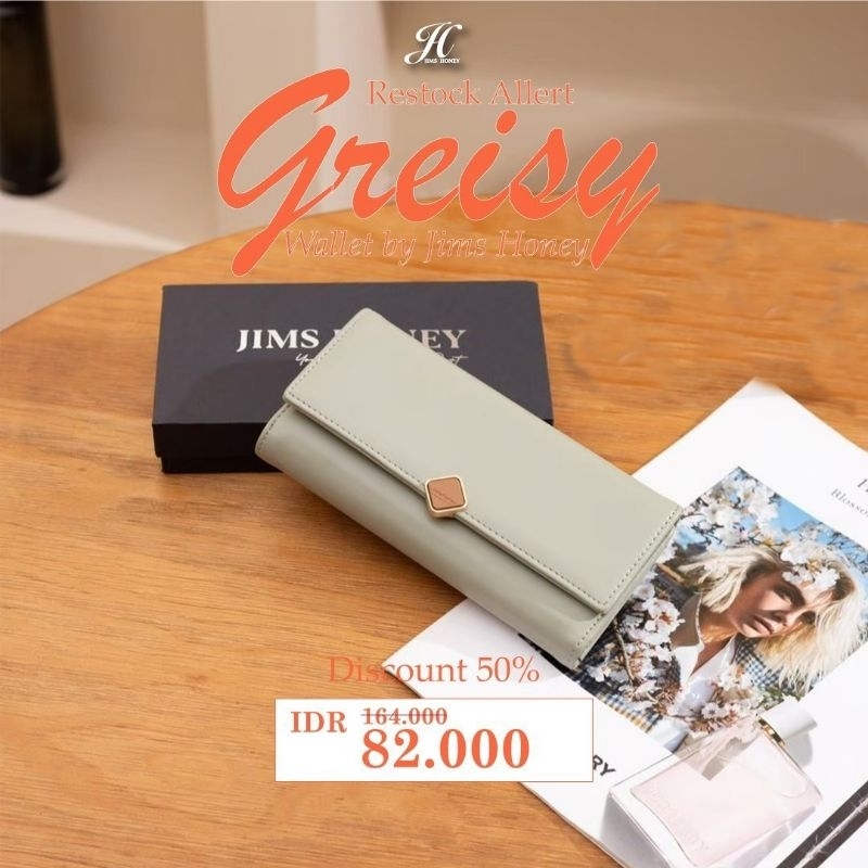 JIMSHONEY JH GREISY WALLET dompet panjang lipat, dompet kartu, dompet lipat tiga
