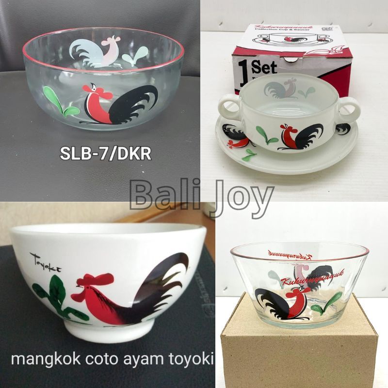 Mangkuk / Mangkok Ayam Jago Bening / Mangkuk Kaca / Mangkok Keramik / Mangkuk Keramik / Mangkok Beni