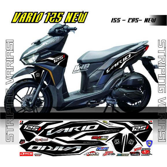STIKER /COD / STRIPING MOTOR HONDA NEW VARIO ISS NEW 125/  2022-2023 VARIASI STIKER MOTIF SIMPLE BUA