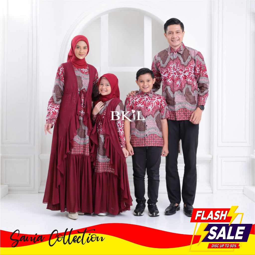 Baju Couple Pasangan Terbaru 2024 Batik Gamis Kebaya Kapel Keluarga Suami Istri Batik Kondangan