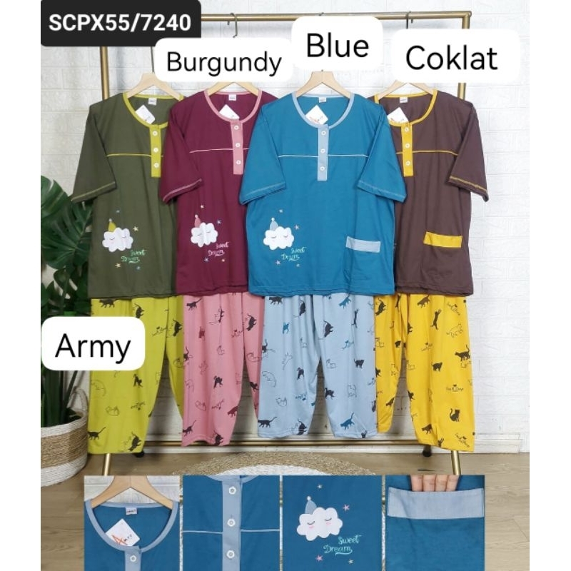 AMRO Babydoll  Lebel Putih Celana Panjang Jumbo Dewasa 7240