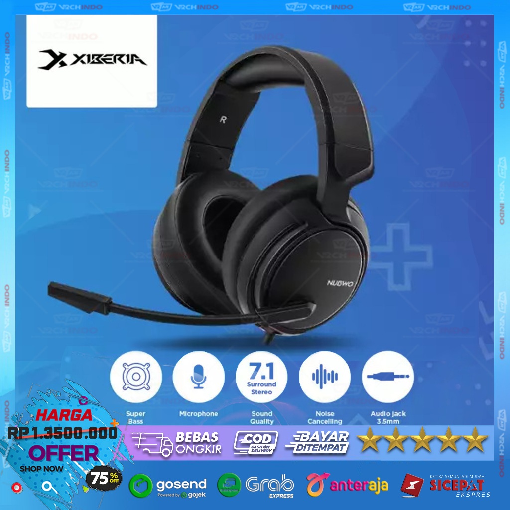 Headset Gaming Xiberia Nubwo N12 Headphone Casque Bass Setereo 7.1 MIC