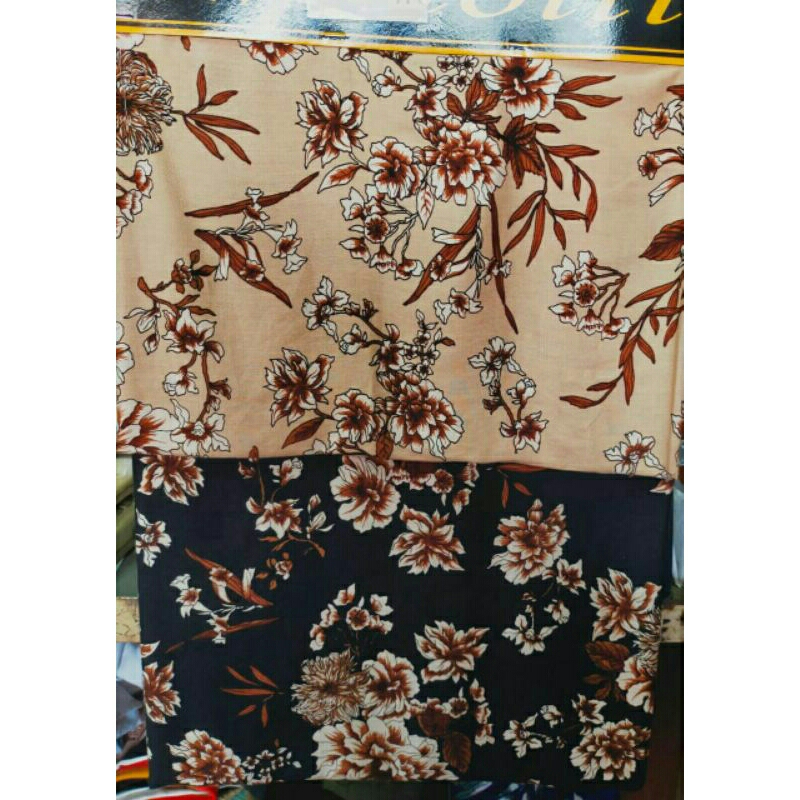 kain rayon motif bunga-bunga