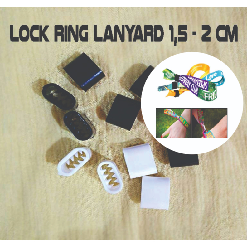 

Lock Ring Stoper Plastik Lock Ring Gelang Lanyard 1,5cm 2cm Kunci Ring Duri Lanyard Gelang Hitam Putih
