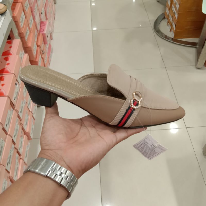 GENNY BUSTONG LANCIP | MULES HAK 3CM WANITA | ORIGINAL