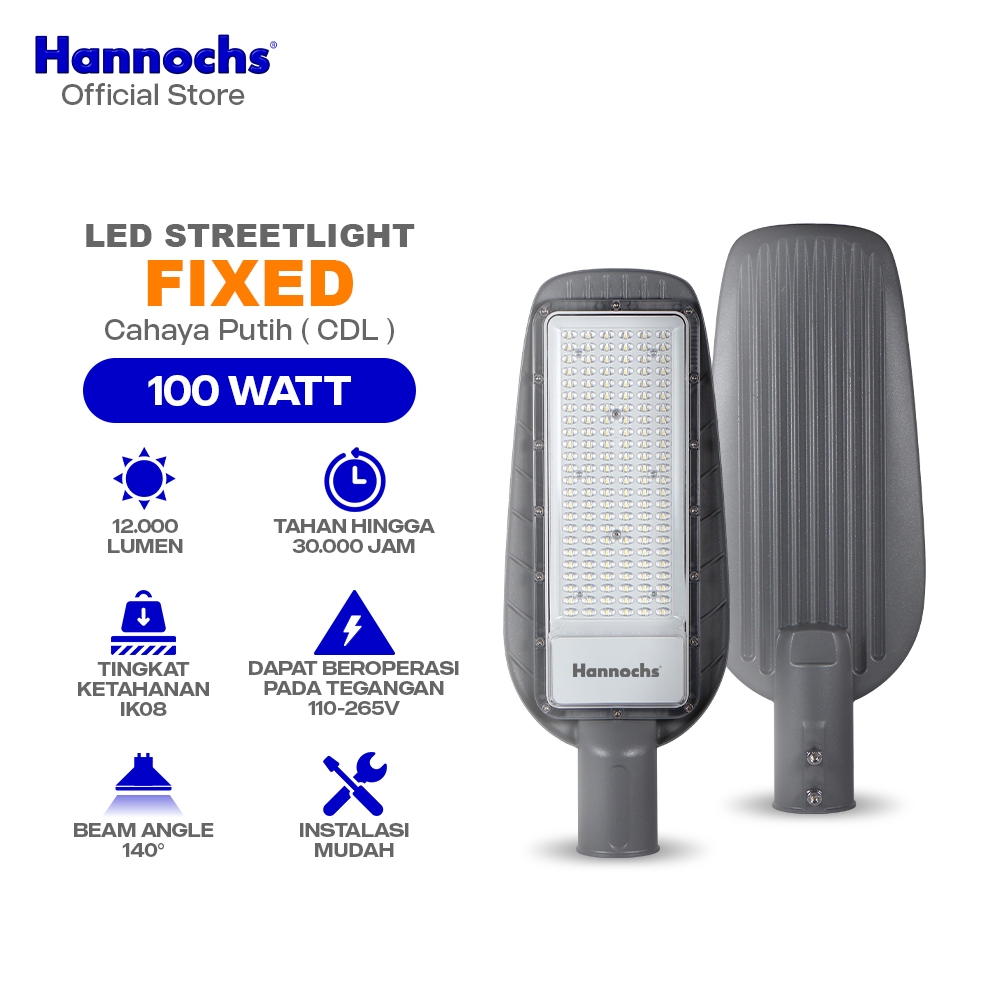 Lampu Jalan LED 100 Watt Cahaya Putih untuk Penerangan Jalan Umum