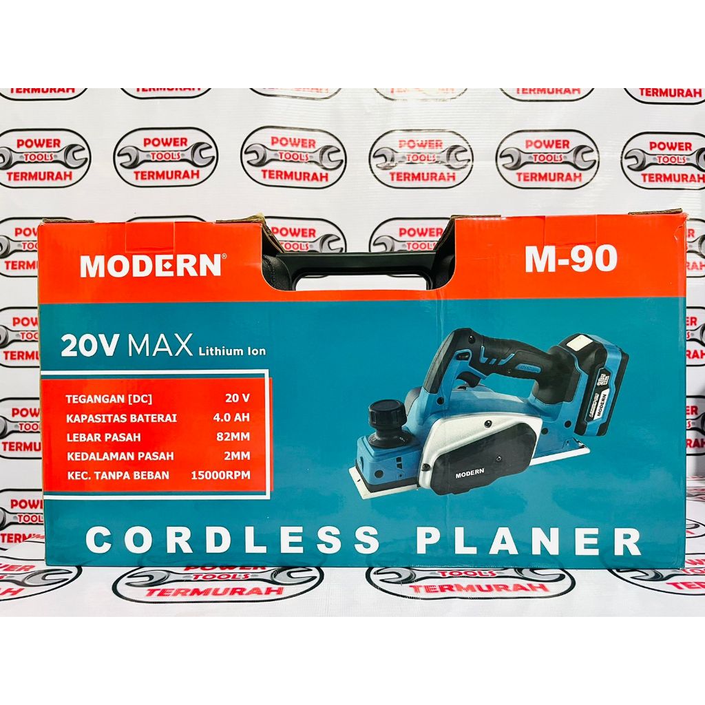 MODERN M-90 Mesin Planner Cordless 20V Serut Kayu Planer Baterai M90