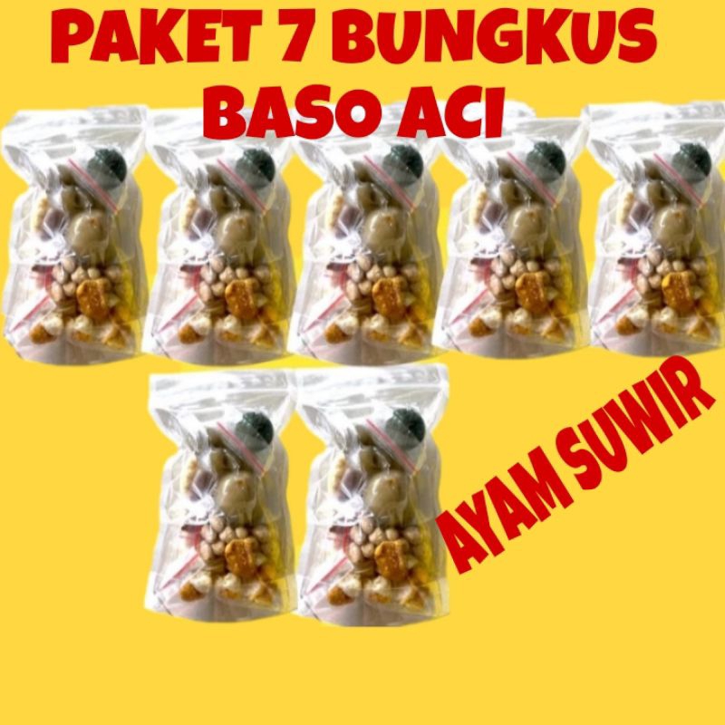 

Paket 7 bungkus Baso Aci ayam suwir