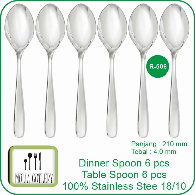Table Spoon Dinner Spoon Sendok Makan Hotel 6pcs R-506 Sendok Hotel