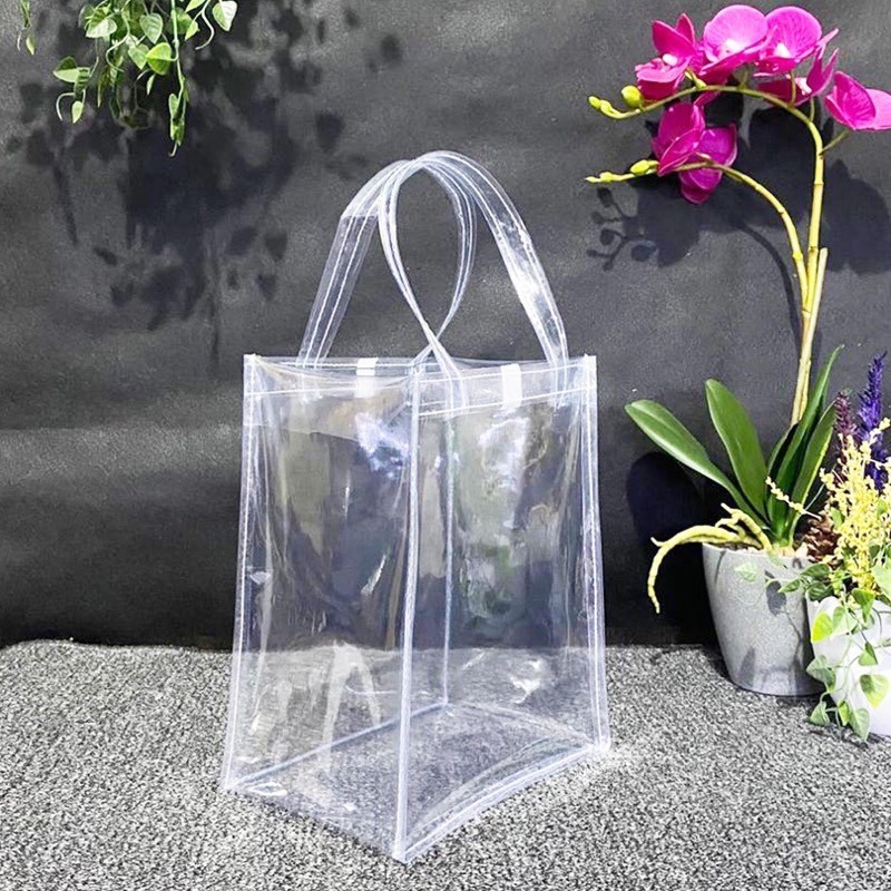 

Tas Mika Transparan Bening Ulang Tahun Souvenir Pvc Goodie Bag Clear Hampers