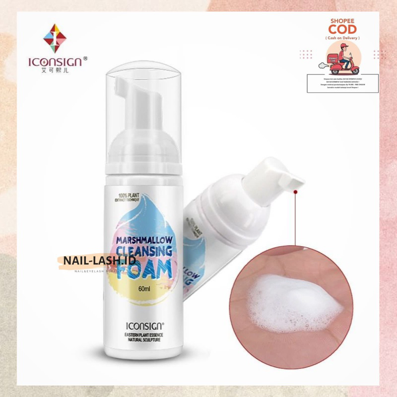 MARSHMALLOW CLEANSING FOAM EYELASH EYELASH ADHSIVE 60ml FOAM BULU MATA