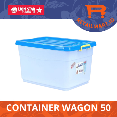 LION STAR : WAGON 50 BOX CONTAINER 50 LITER DENGAN RODA