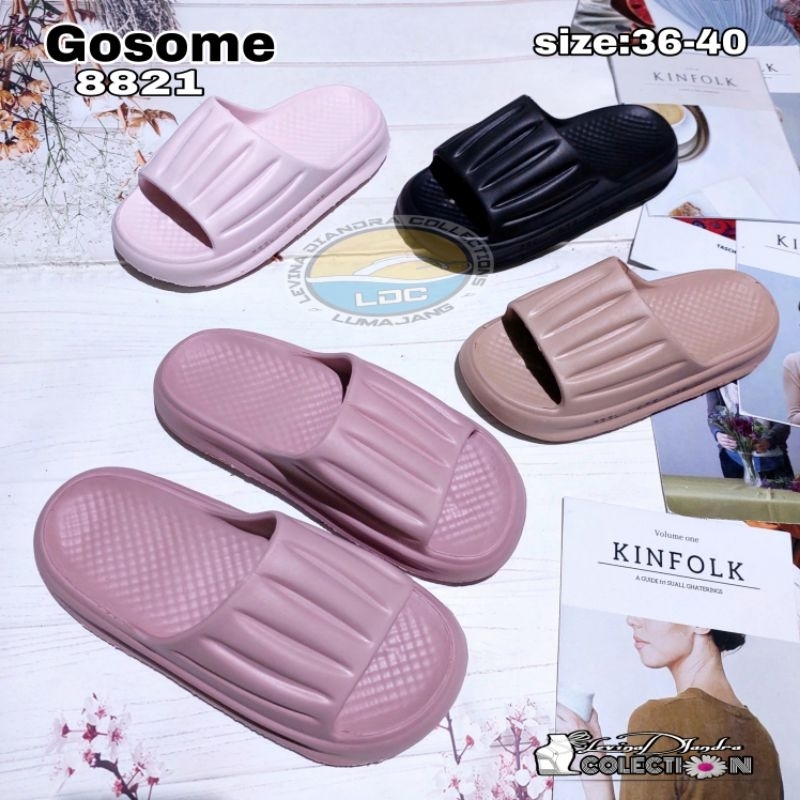 SANDAL SELOP KARET EVA KERUT WANITA KEKINIAN size(36-40)