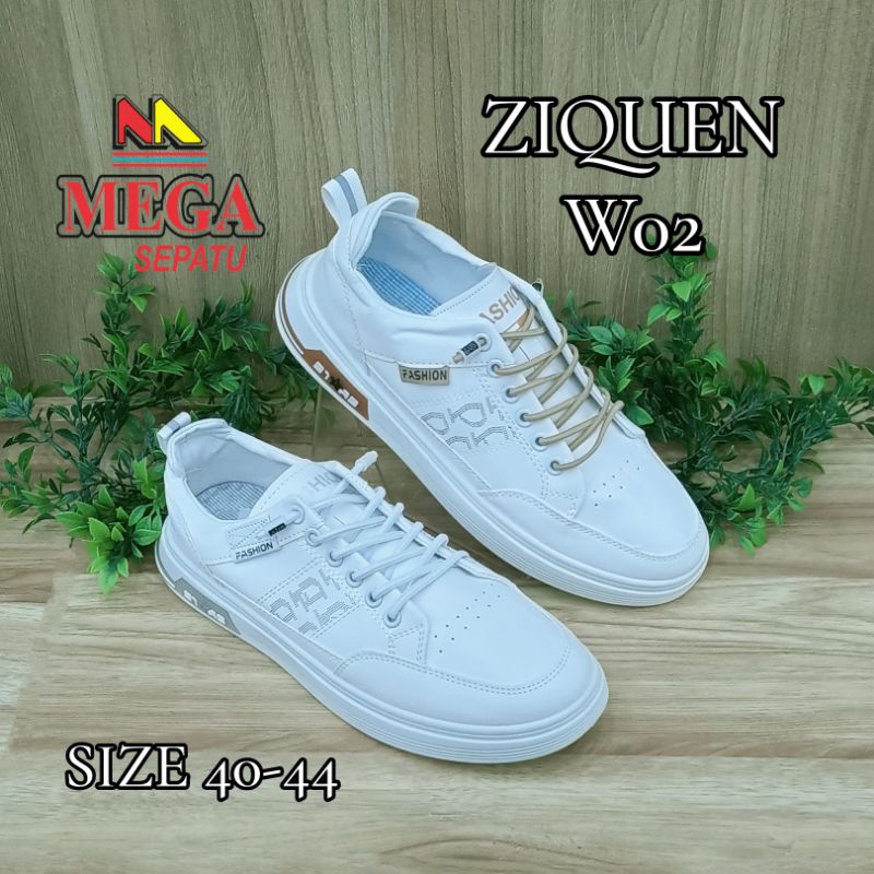SEPATU SNEAKER PRIA TERBARU ZIQUEN W02 PUTIH